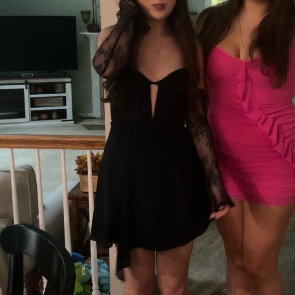 Oh Polly Black Strapless Dress